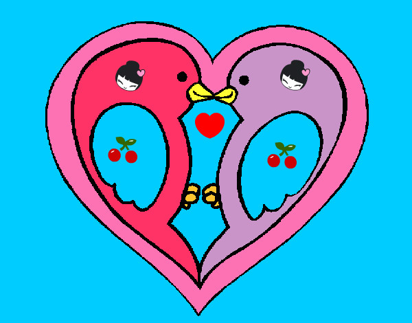 Dibujo Pajaritos enamorados pintado por Anto05