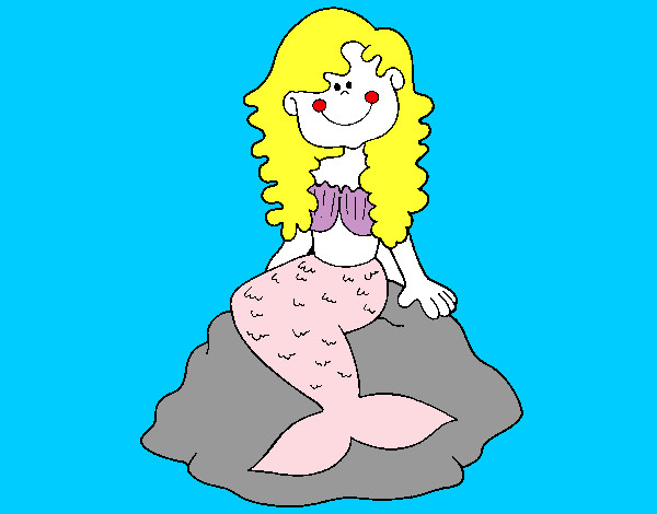 Dibujo Sirena sentada en una roca pintado por 2006magui