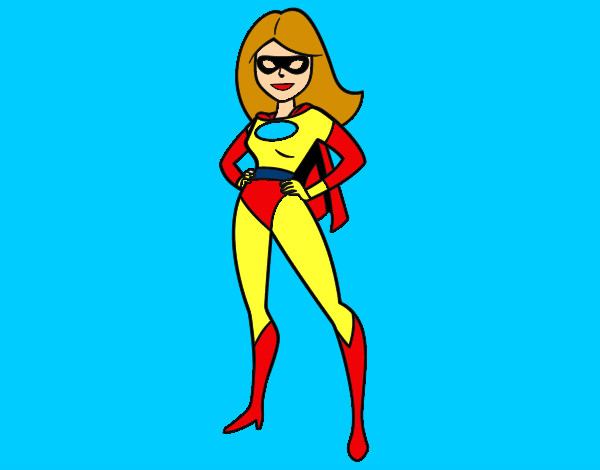 Dibujo Superheroina pintado por ViudayOjo