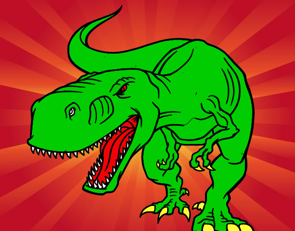 Dibujo Tiranosaurio Rex enfadado pintado por jesus10