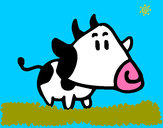 Dibujo Vaca con cabeza triangular pintado por 21-09Lulu