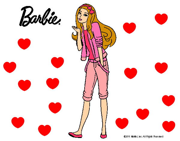 Dibujo Barbie con look casual pintado por mabelit