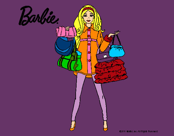 Dibujo Barbie de compras pintado por kittylove