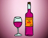 Dibujo Botella de vino y copa pintado por mararusher