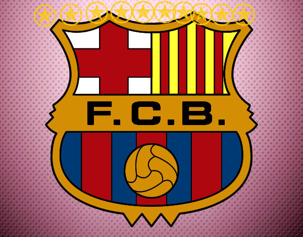 Dibujo Escudo del F.C. Barcelona pintado por samuelag