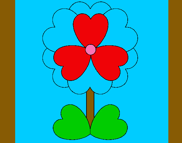 Dibujo Flor de corazones pintado por nsmn