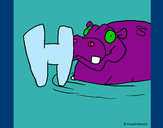 Dibujo Hipopótamo 1 pintado por quiki