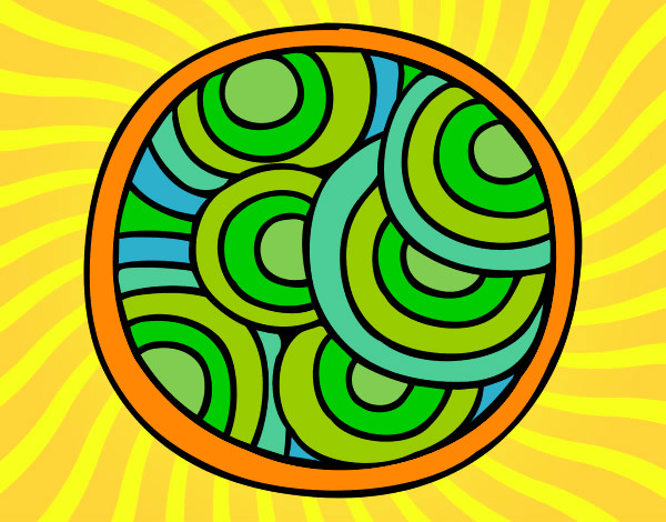 Dibujo Mandala circular pintado por cata999