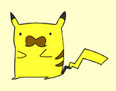 Dibujo Pikachu con bigote pintado por LadyRock