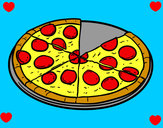 Dibujo Pizza de pepperoni pintado por videl44