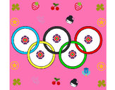 Dibujo Anillas de los juegos olimpícos pintado por marianitis