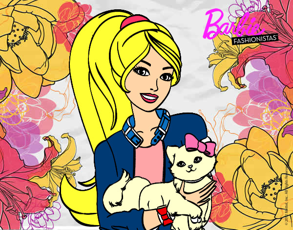 Barbie con su linda gatita