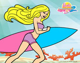 Dibujo Barbie corre al agua pintado por claudiap42