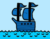 Dibujo Barco en altamar pintado por amalia