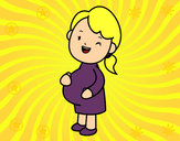 Dibujo Chica embarazada pintado por merliin