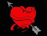 Dibujo Corazón con flecha pintado por amalia