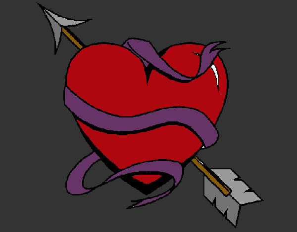 Dibujo Corazón con flecha pintado por amaliasoli