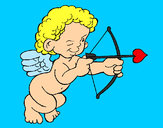 Dibujo Cupido apuntando con la flecha pintado por amalia