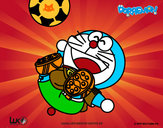 Dibujo Doraemon futbolista pintado por zeus1974