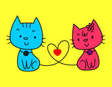 Dibujo Gatos enamorados pintado por Anto05