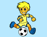 Dibujo Jugador de fútbol con balón pintado por SaraAB10