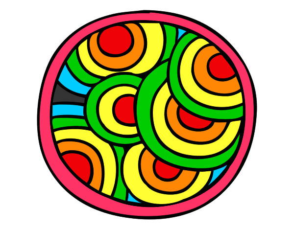 Dibujo Mandala circular pintado por majo11