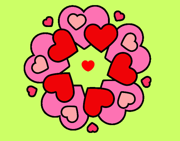 Dibujo Mandala de corazones pintado por Elita1