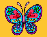 Dibujo Mandala mariposa pintado por kamilitah