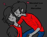 Dibujo Marshall Lee y Marceline pintado por grecima