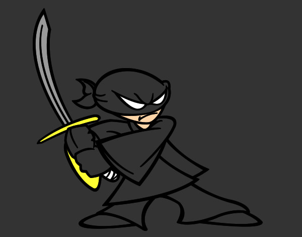 Dibujo Ninja en posición pintado por Karlo296