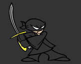 Dibujo Ninja en posición pintado por Karlo296