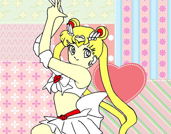 Dibujo Serena de Sailor Moon pintado por Megurine 