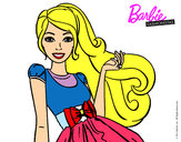 Dibujo Barbie con su vestido con lazo pintado por sancid