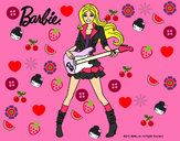 Dibujo Barbie guitarrista pintado por LuciTini