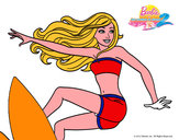 Dibujo Barbie surfeando pintado por lottys