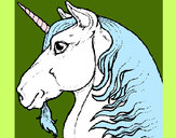 Dibujo Cabeza de unicornio pintado por diego3412