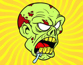 Dibujo Cabeza de zombi pintado por patololo