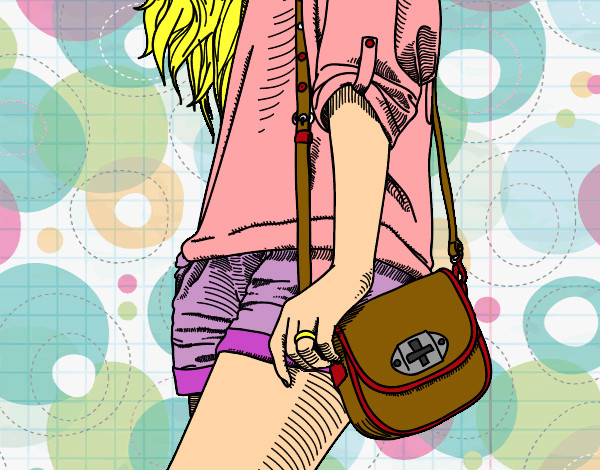Dibujo Chica con bolso pintado por LuciTini