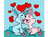 Dibujo Conejitos enamorados pintado por LuciTini