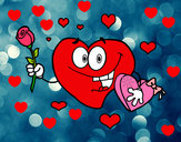 Dibujo Corazón con caja de bombones pintado por 5432 