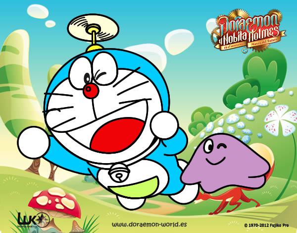 Dibujo Doraemon volando pintado por sarafer01