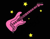 Dibujo Guitarra y estrellas pintado por espejo111