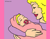 Dibujo Madre con su bebe II pintado por LuciTini