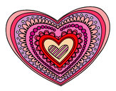 Dibujo Mandala corazón pintado por cande8
