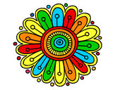 Dibujo Mandala margarita pintado por florershay