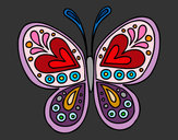 Dibujo Mandala mariposa pintado por psicologia
