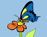 Dibujo Mariposa en una flor pintado por ardnas