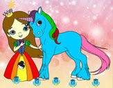 Dibujo Princesa y unicornio pintado por eilee