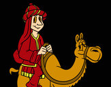 Dibujo Rey Melchor en camello pintado por amalia
