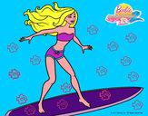 Dibujo Surfeando las olas pintado por barbie14